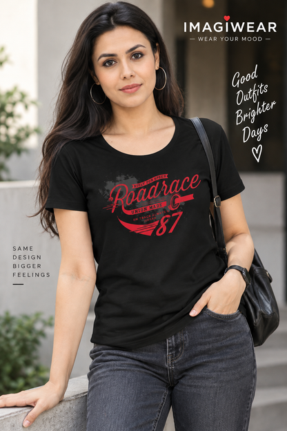 Road Race 87 Vintage Racing | Women’s Regular Fit Graphic T-Shirt