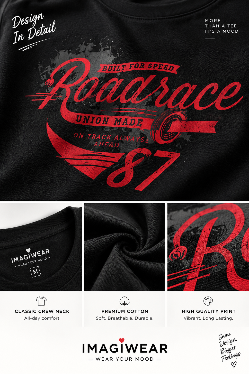 Road Race 87 Vintage Racing | Women’s Regular Fit Graphic T-Shirt