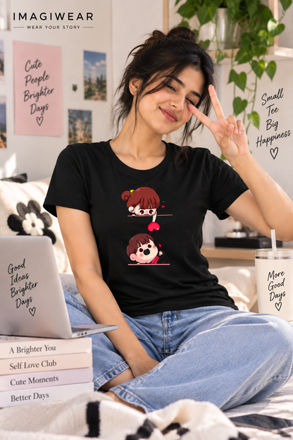 Cute Heart Girl | Women’s Regular Fit Graphic T-Shirt
