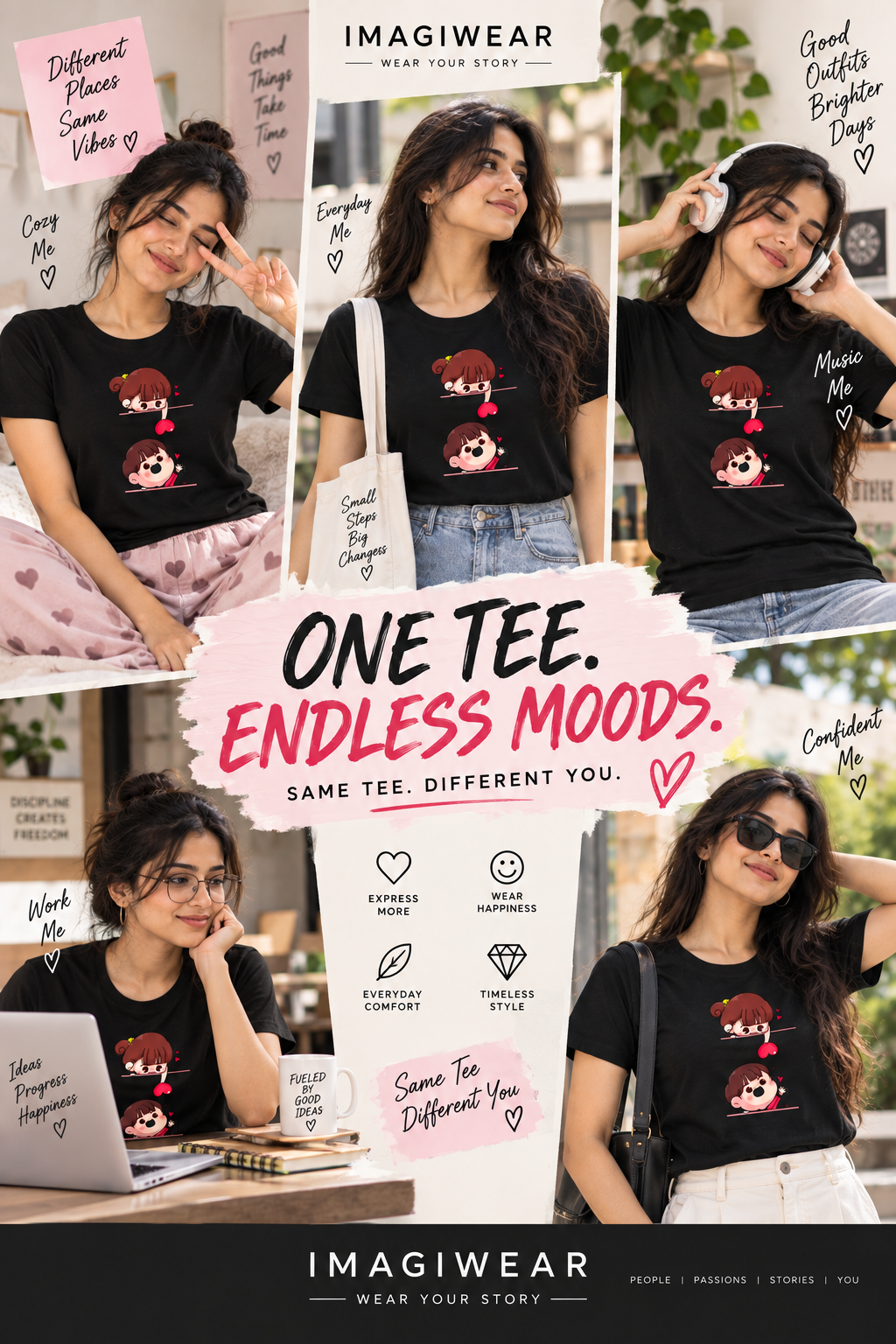 Cute Heart Girl | Women’s Regular Fit Graphic T-Shirt