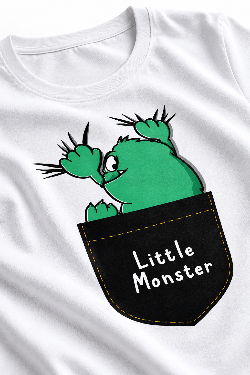 Little Monster Pocket | Women’s Regular Fit Cute Graphic T-Shirt