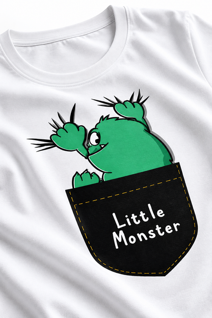 Little Monster Pocket | Women’s Regular Fit Cute Graphic T-Shirt