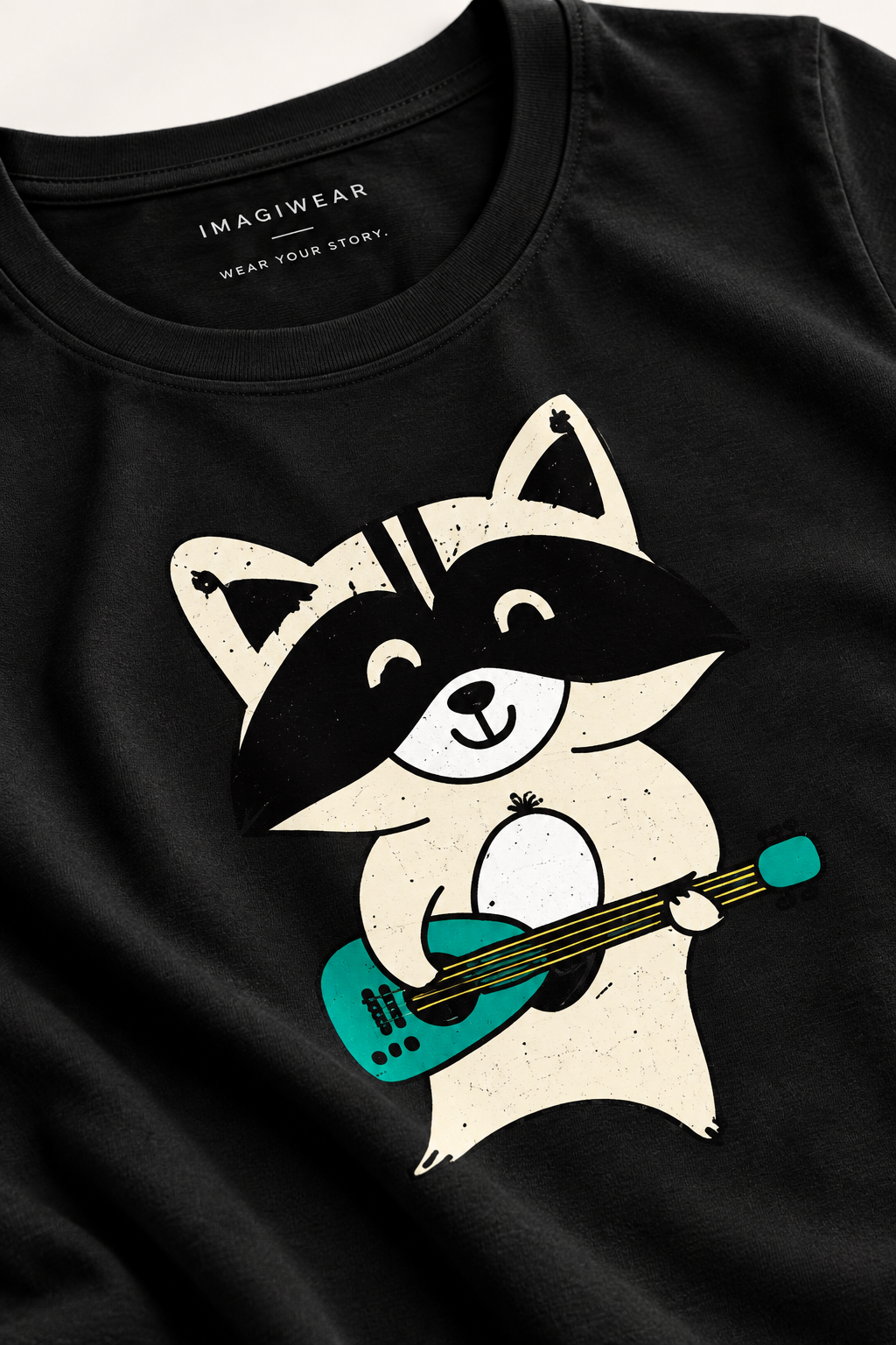 Rockstar Raccoon | Women’s Regular Fit Cute Graphic T-Shirt