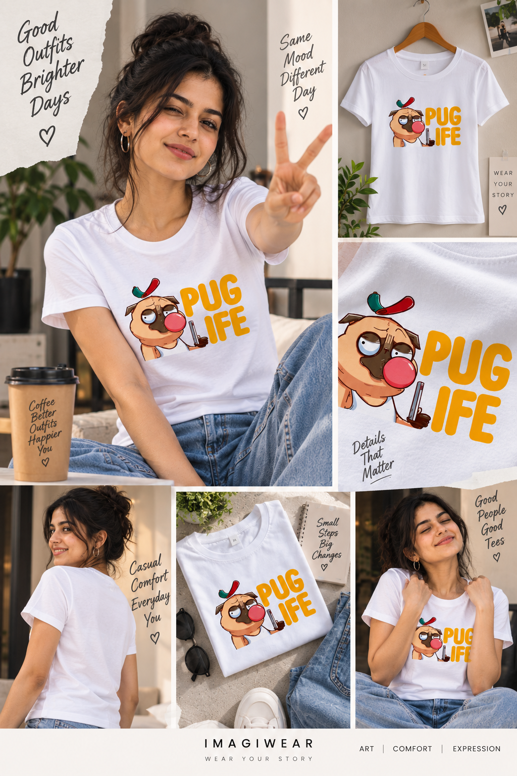 Pug Life Graphic T-Shirt | Women’s Regular Fit Tee
