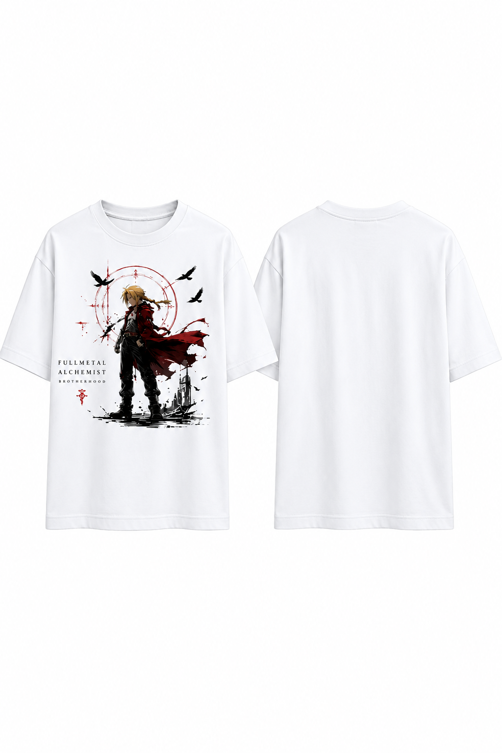Edward Elric Crimson Coat | Oversized Unisex Fullmetal Alchemist T-Shirt
