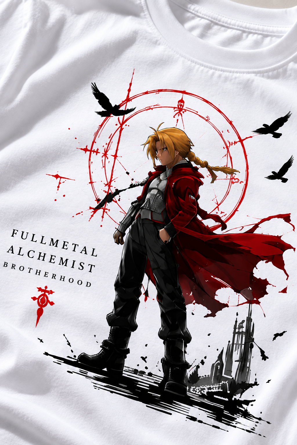 Edward Elric Crimson Coat | Regular Fit Unisex Fullmetal Alchemist T-Shirt
