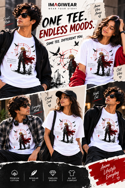 Edward Elric Crimson Coat | Regular Fit Unisex Fullmetal Alchemist T-Shirt