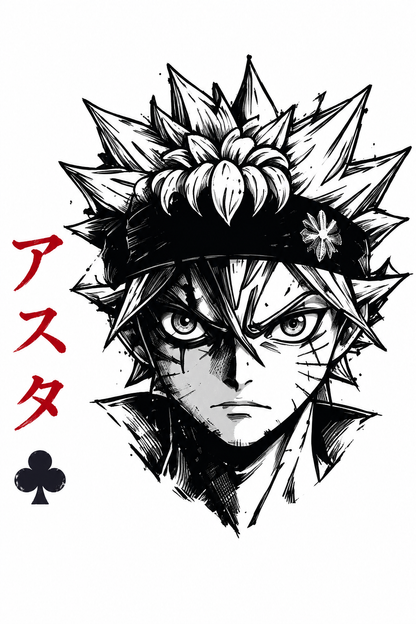 Asta Manga Portrait | Oversized Unisex Black Clover T-Shirt