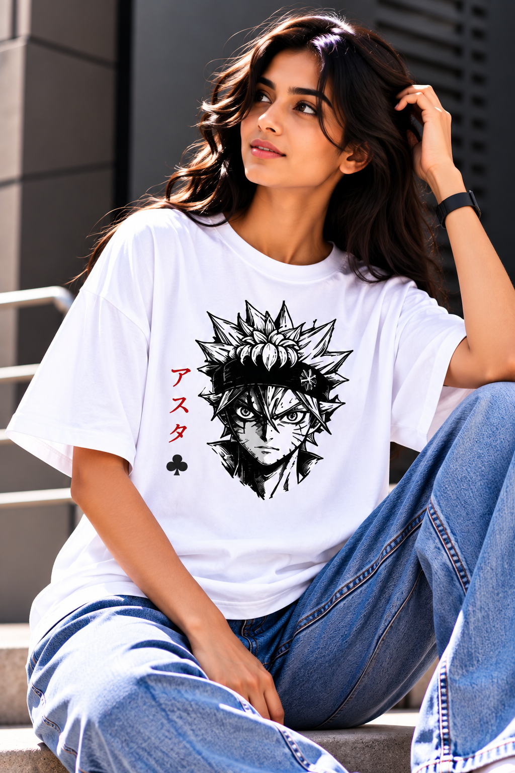 Asta Manga Portrait | Oversized Unisex Black Clover T-Shirt