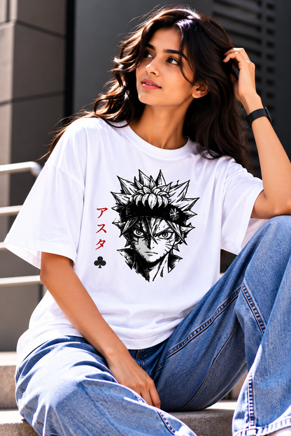 Asta Manga Portrait | Oversized Unisex Black Clover T-Shirt