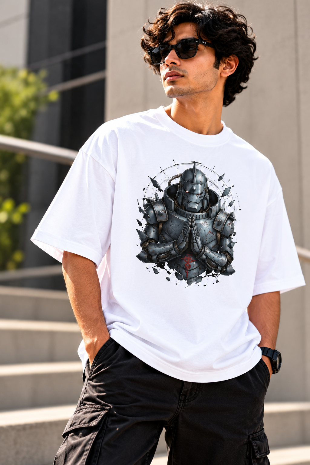 Alphonse Elric Armor | Oversized Unisex Fullmetal Alchemist T-Shirt