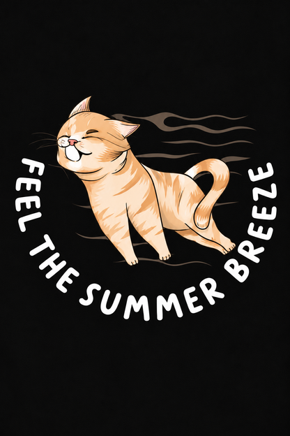 Feel the Summer Breeze Cat Graphic T-Shirt | Women’s Regular Fit Tee