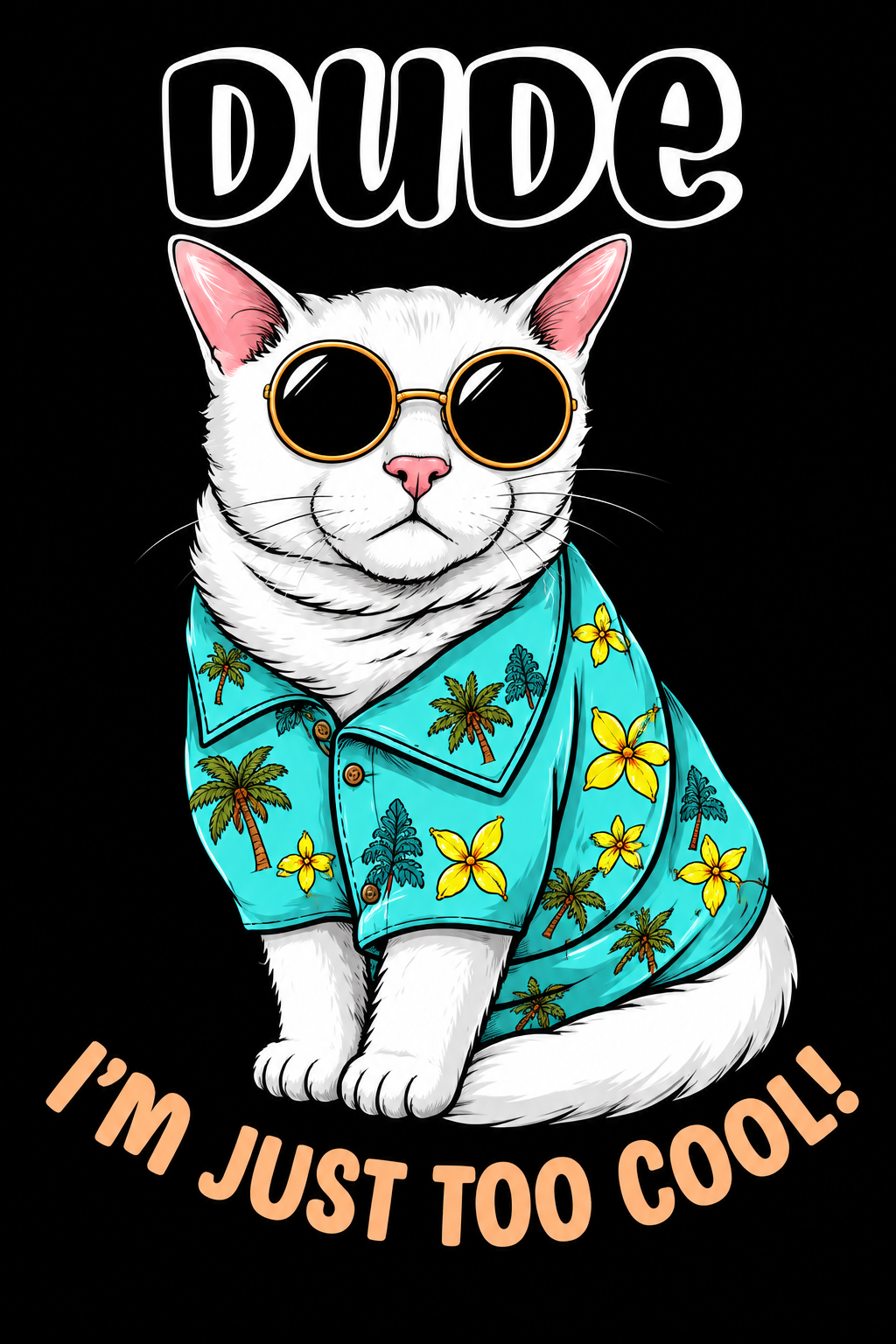 Dude I’m Just Too Cool Cat Graphic T-Shirt | Women’s Regular Fit Tee