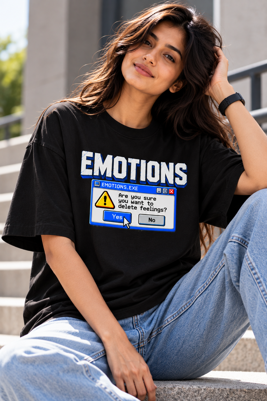 Emotions.exe | Oversized Unisex Y2K Graphic T-Shirt