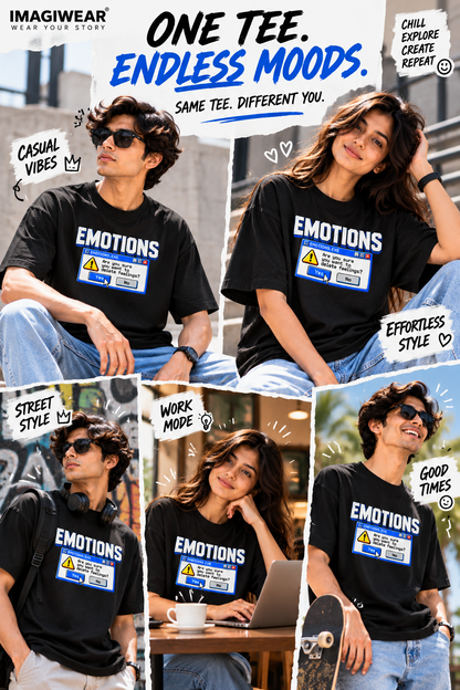 Emotions.exe | Oversized Unisex Y2K Graphic T-Shirt