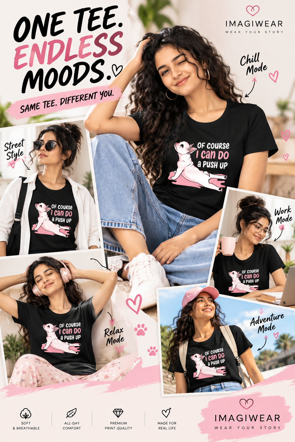 Of Course I Can Do a Push Up Graphic T-Shirt | Women’s Regular Fit Tee