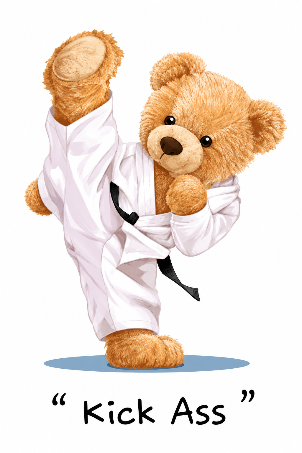Kick Ass Teddy – Women’s Classic Cotton T-Shirt | Cute Martial Arts Bear Graphic Tee