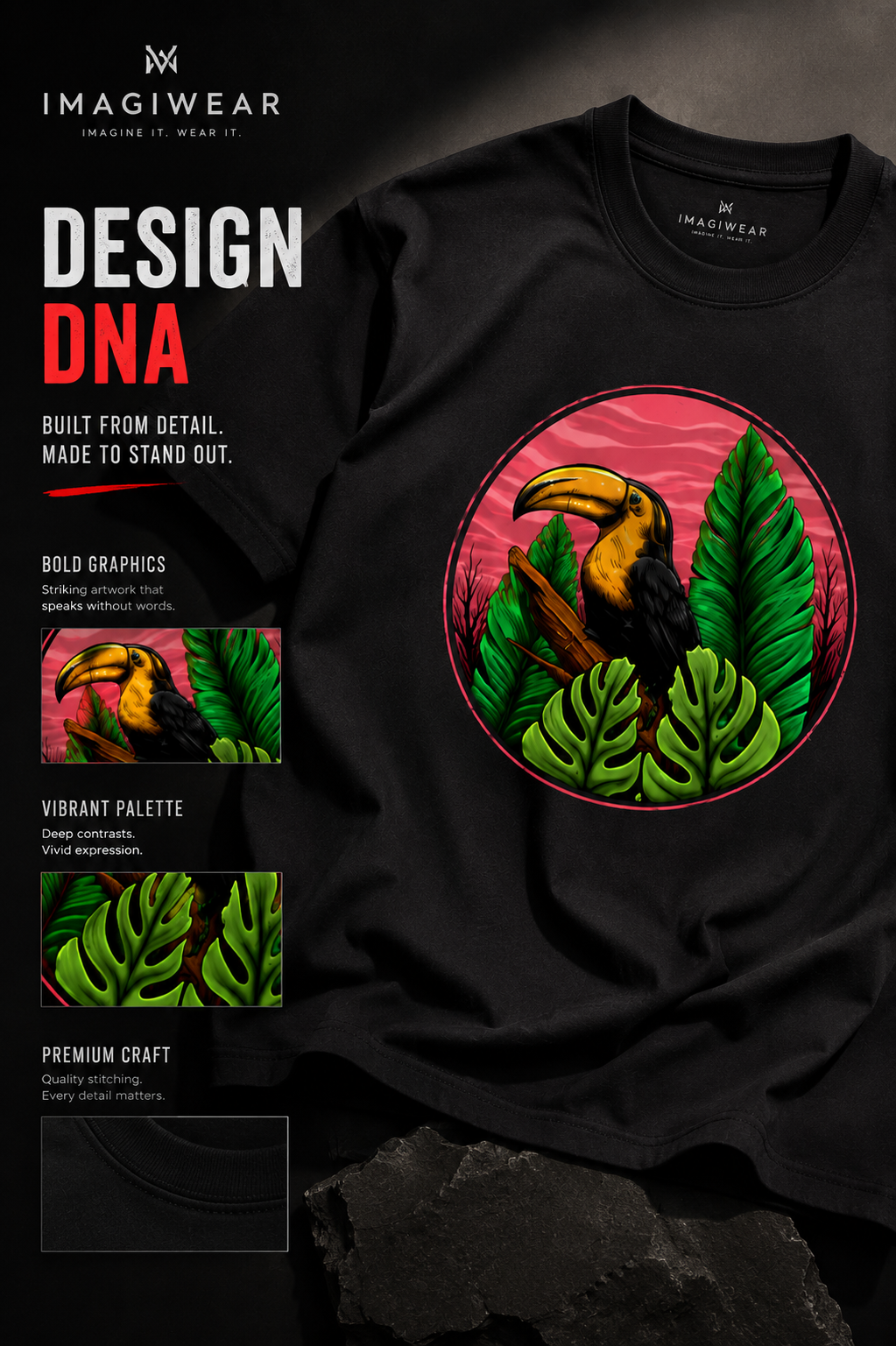 Tropical Toucan Graphic T-Shirt | Unisex Regular Fit Tee