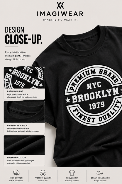 Brooklyn Heritage Graphic T-Shirt | Unisex Regular Fit Tee