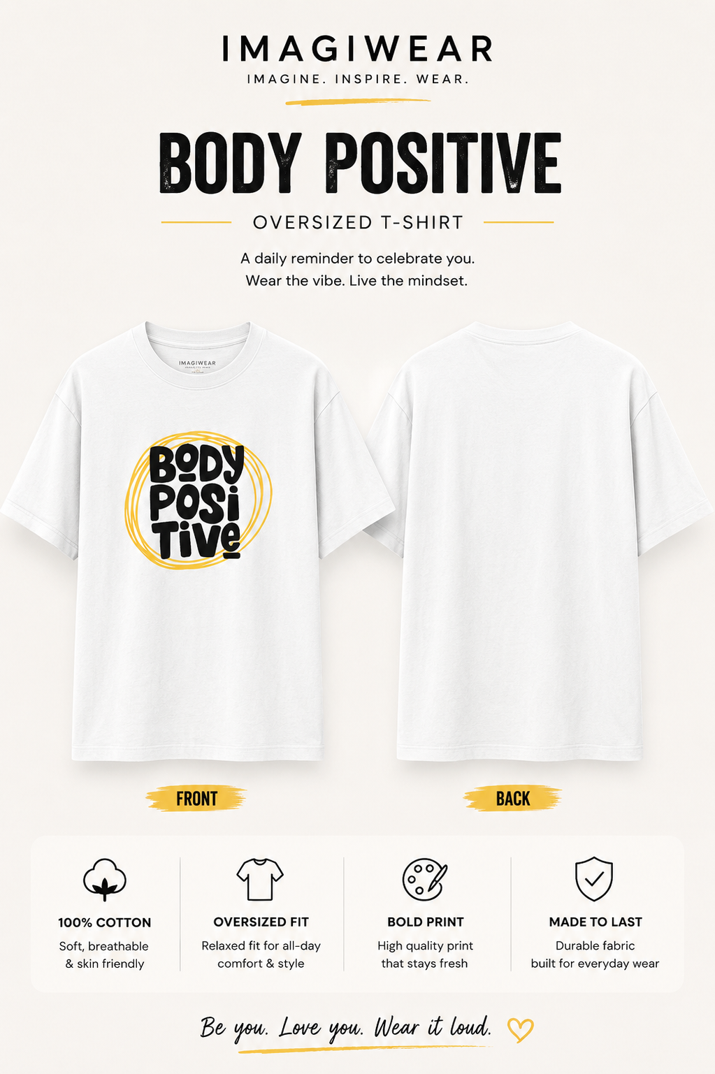 Body Positive Graphic T-Shirt | Unisex Regular Fit Tee