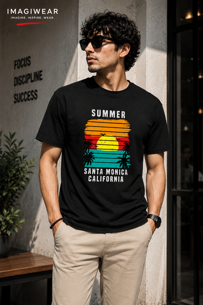 Santa Monica Summer Graphic T-Shirt | Unisex Regular Fit Tee