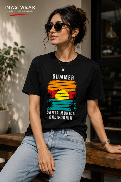 Santa Monica Summer Graphic T-Shirt | Unisex Regular Fit Tee