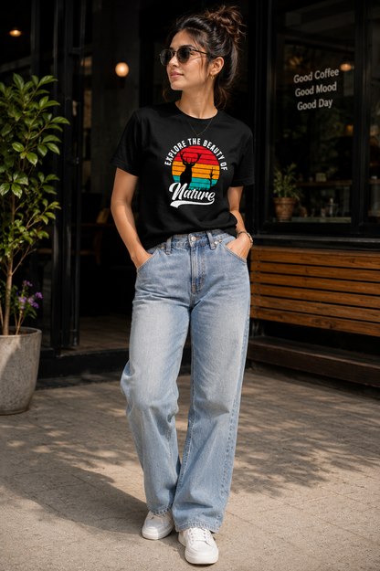 Explore The Beauty of Nature Graphic T-Shirt | Unisex Regular Fit Tee