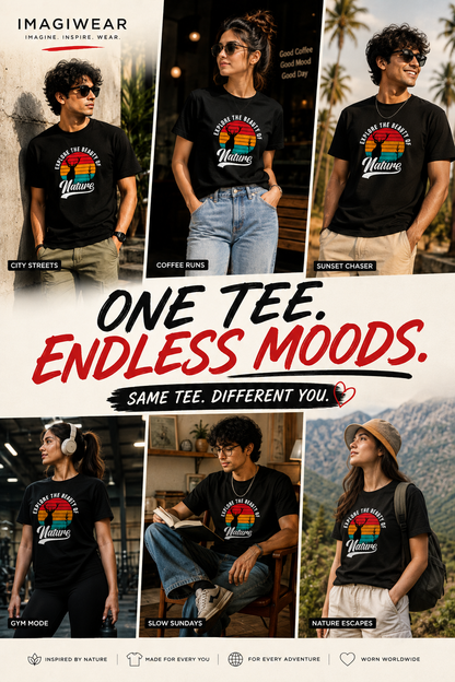 Explore The Beauty of Nature Graphic T-Shirt | Unisex Regular Fit Tee