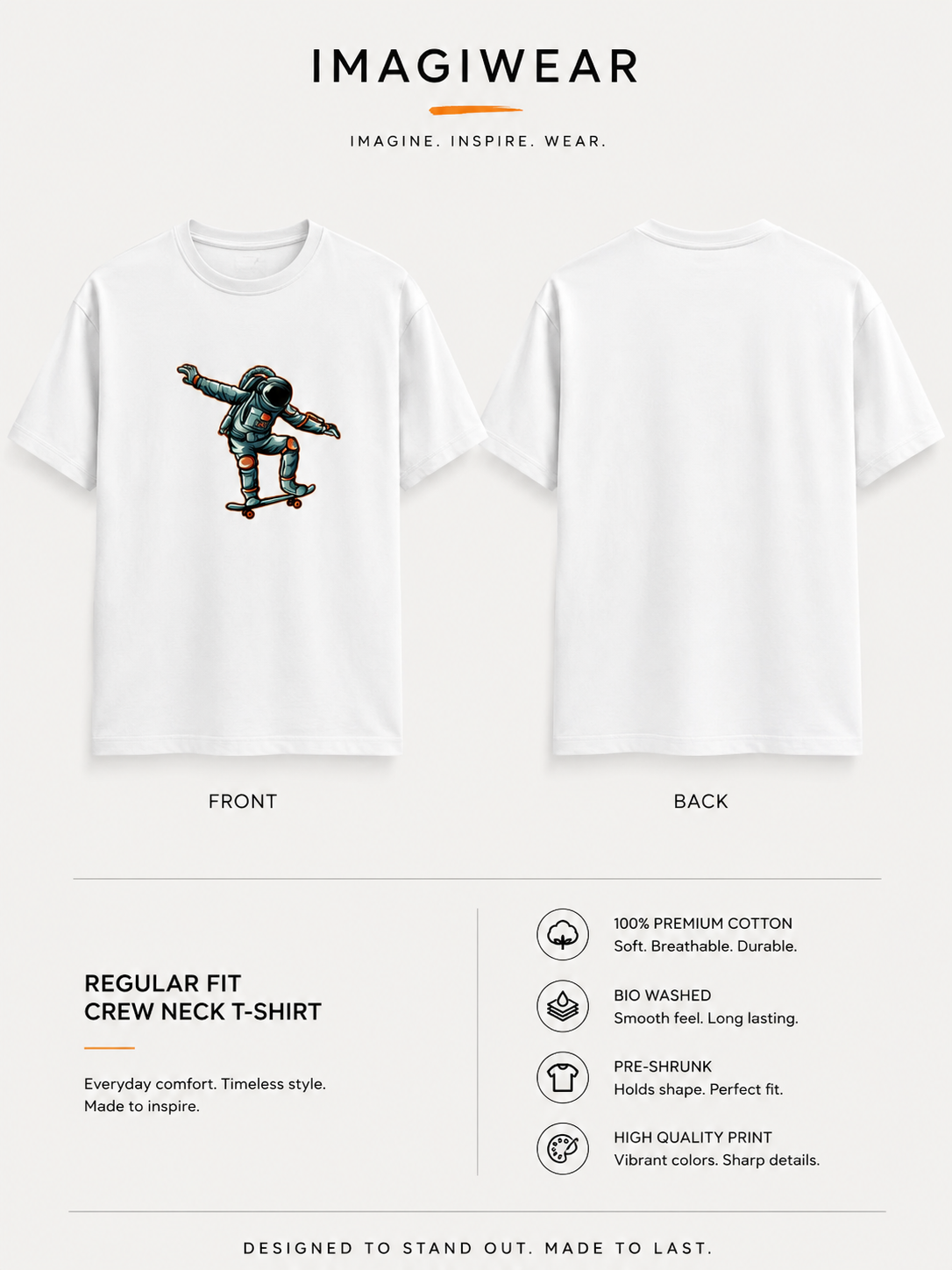 Cosmic Kickflip Graphic T-Shirt | Unisex Regular Fit Tee
