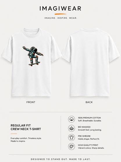 Cosmic Kickflip Graphic T-Shirt | Unisex Regular Fit Tee