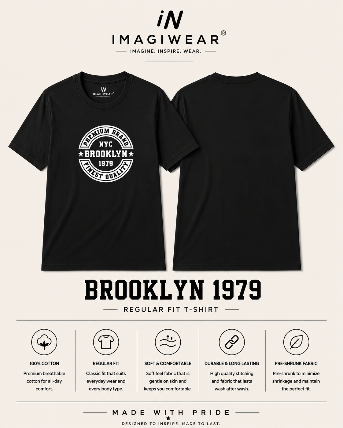 Brooklyn Premium Graphic T-Shirt | Women's Regular Fit Tee