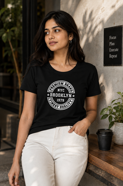 Brooklyn Premium Graphic T-Shirt | Women's Regular Fit Tee