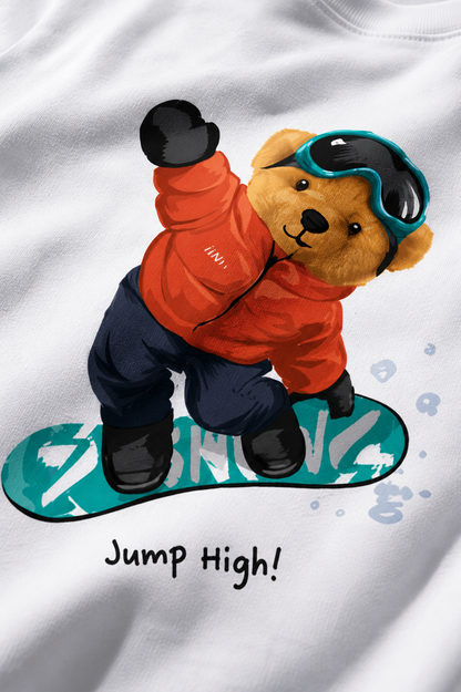 Jump High Bear Graphic T-Shirt | Women's Regular Fit Tee
