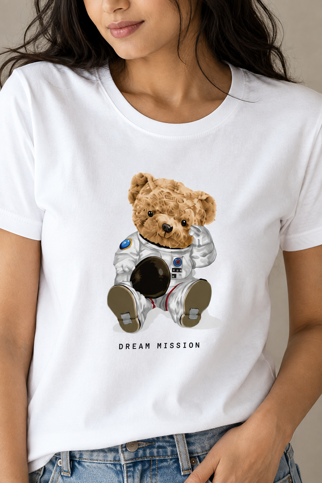 Cosmic Bear Graphic T-Shirt | Women's Regular Fit Tee