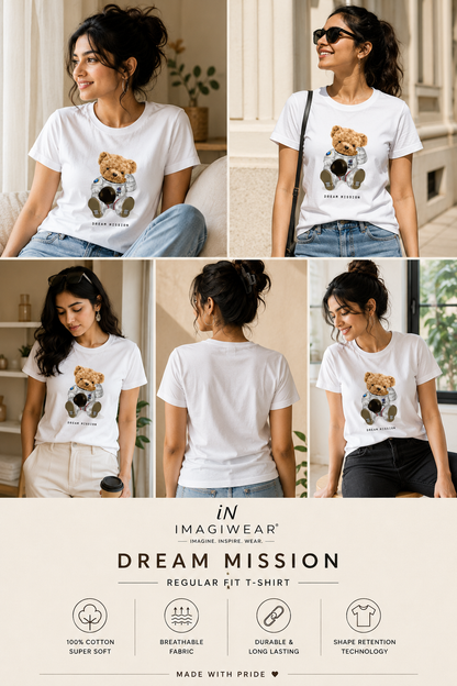 Cosmic Bear Graphic T-Shirt | Women's Regular Fit Tee