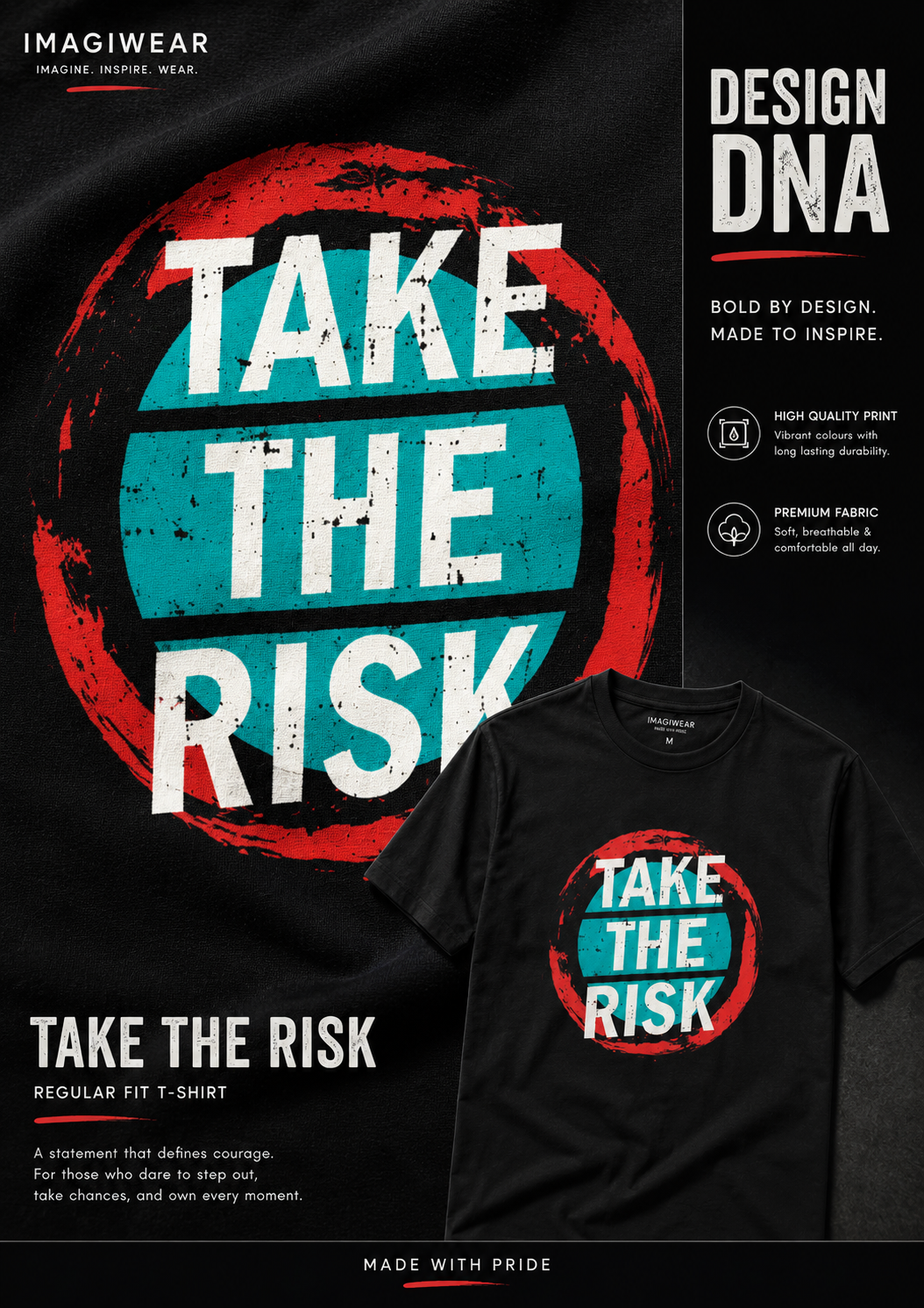 Take The Risk Graphic T-Shirt | Unisex Regular Fit Tee