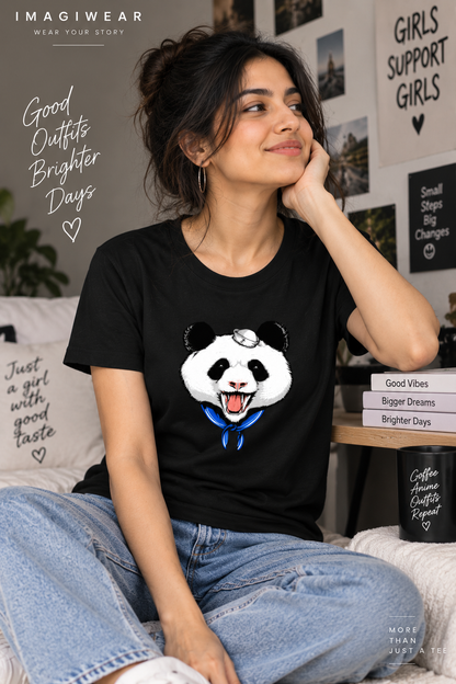 Cool Panda Graphic T-Shirt | Women's Regular Fit Tee