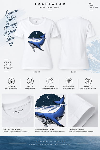 Midnight Whale Graphic T-Shirt | Women's Regular Fit Tee