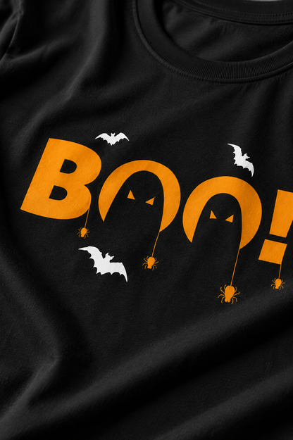 Boo! Halloween Graphic T-Shirt for Women | Regular Fit Spooky Tee