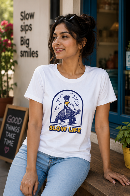 Slow Life Graphic T-Shirt | Women's Regular Fit Tee