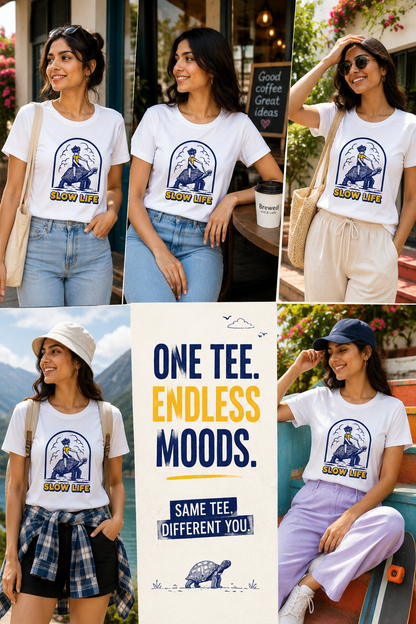 Slow Life Graphic T-Shirt | Women's Regular Fit Tee