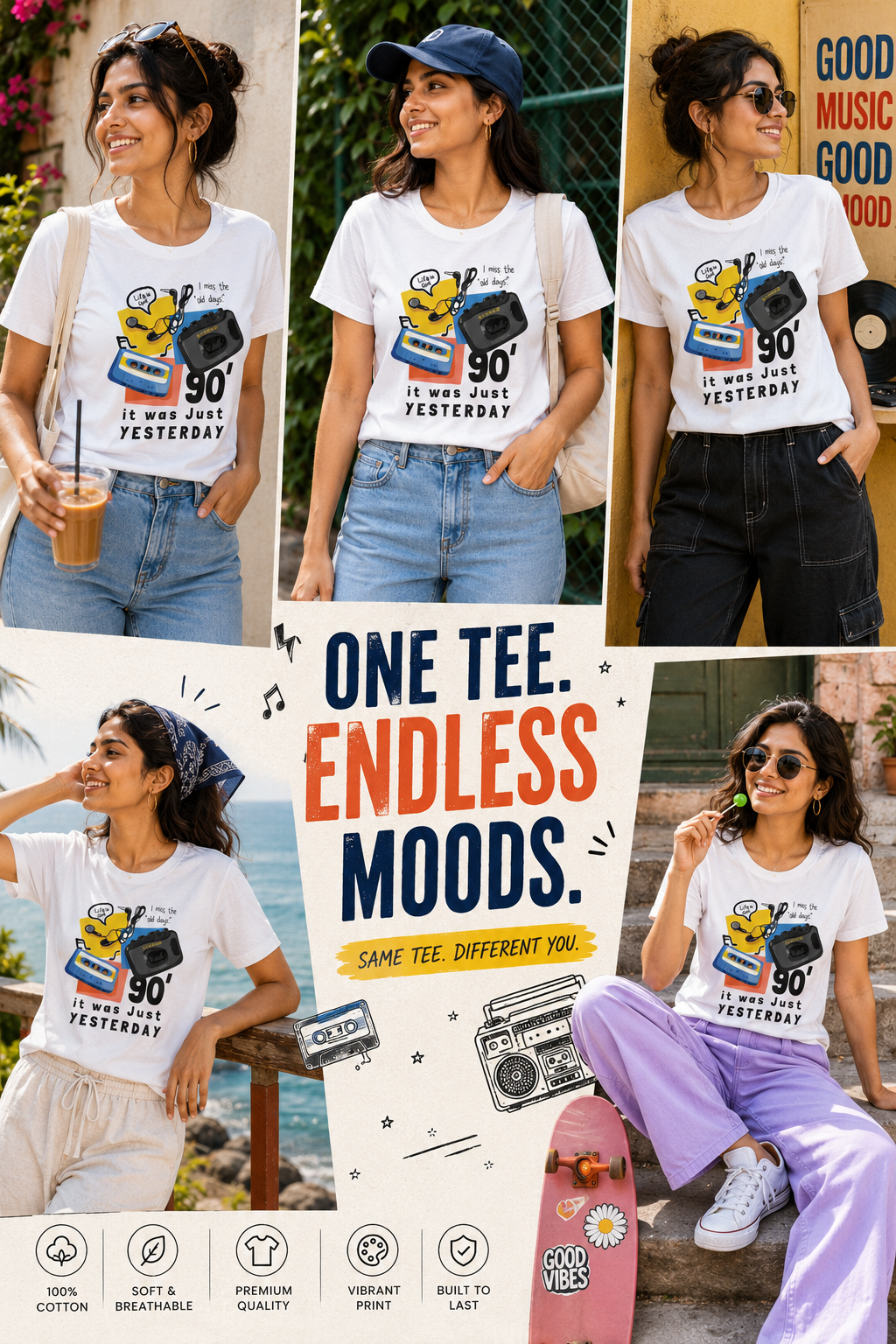 90s Nostalgia Graphic T-Shirt | Women's Regular Fit Tee