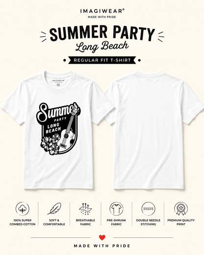 Summer Party Beach Graphic T-Shirt | Women's Regular Fit Tee
