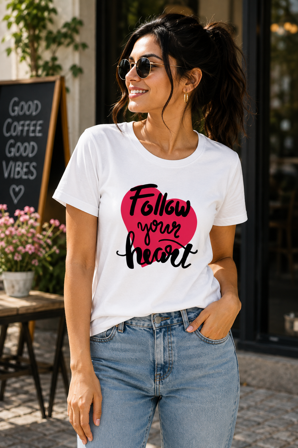 Follow Your Heart Graphic T-Shirt | Women's Regular Fit Tee