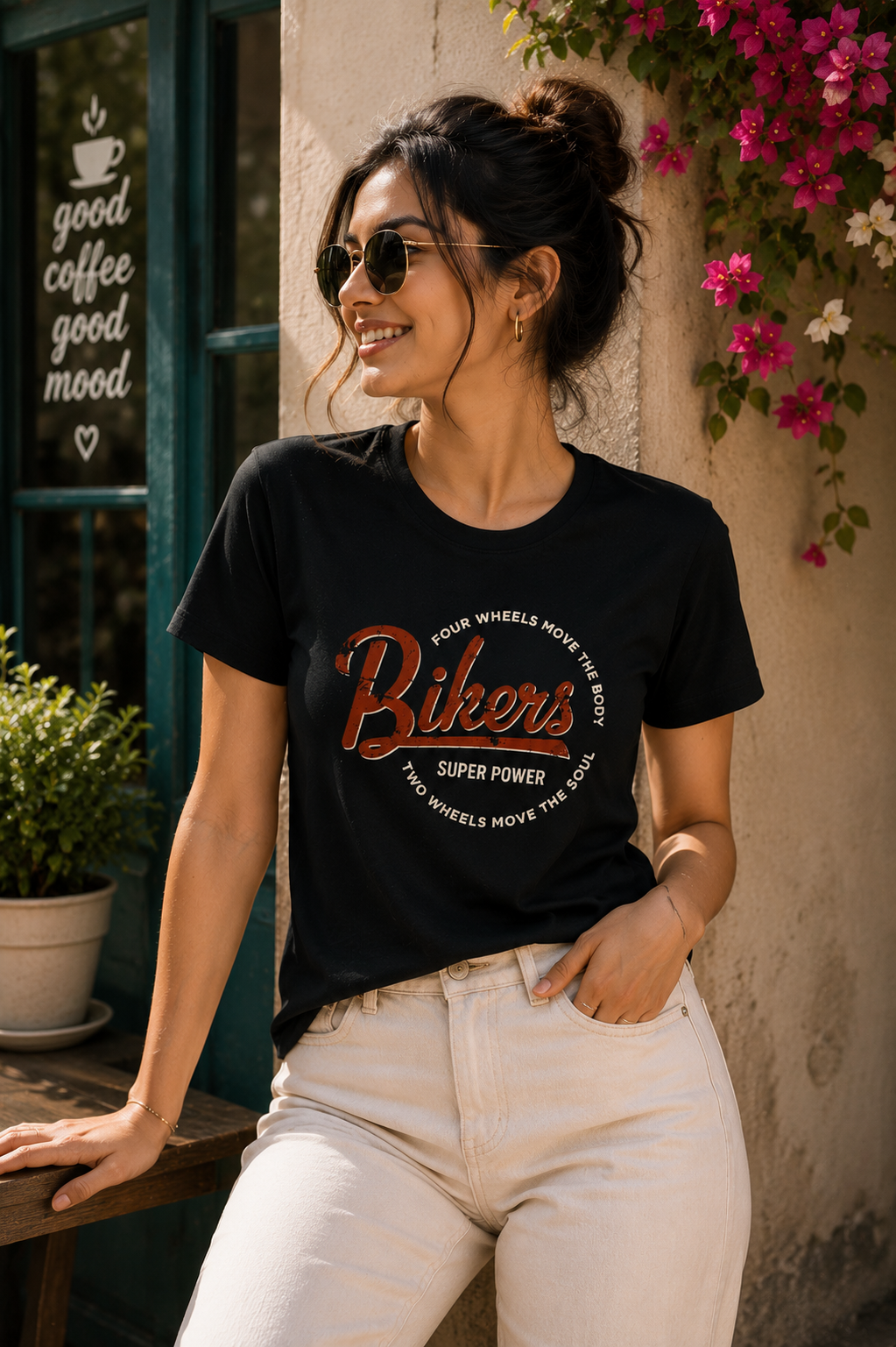 Bikers Super Power Graphic T-Shirt | Women's Regular Fit Tee
