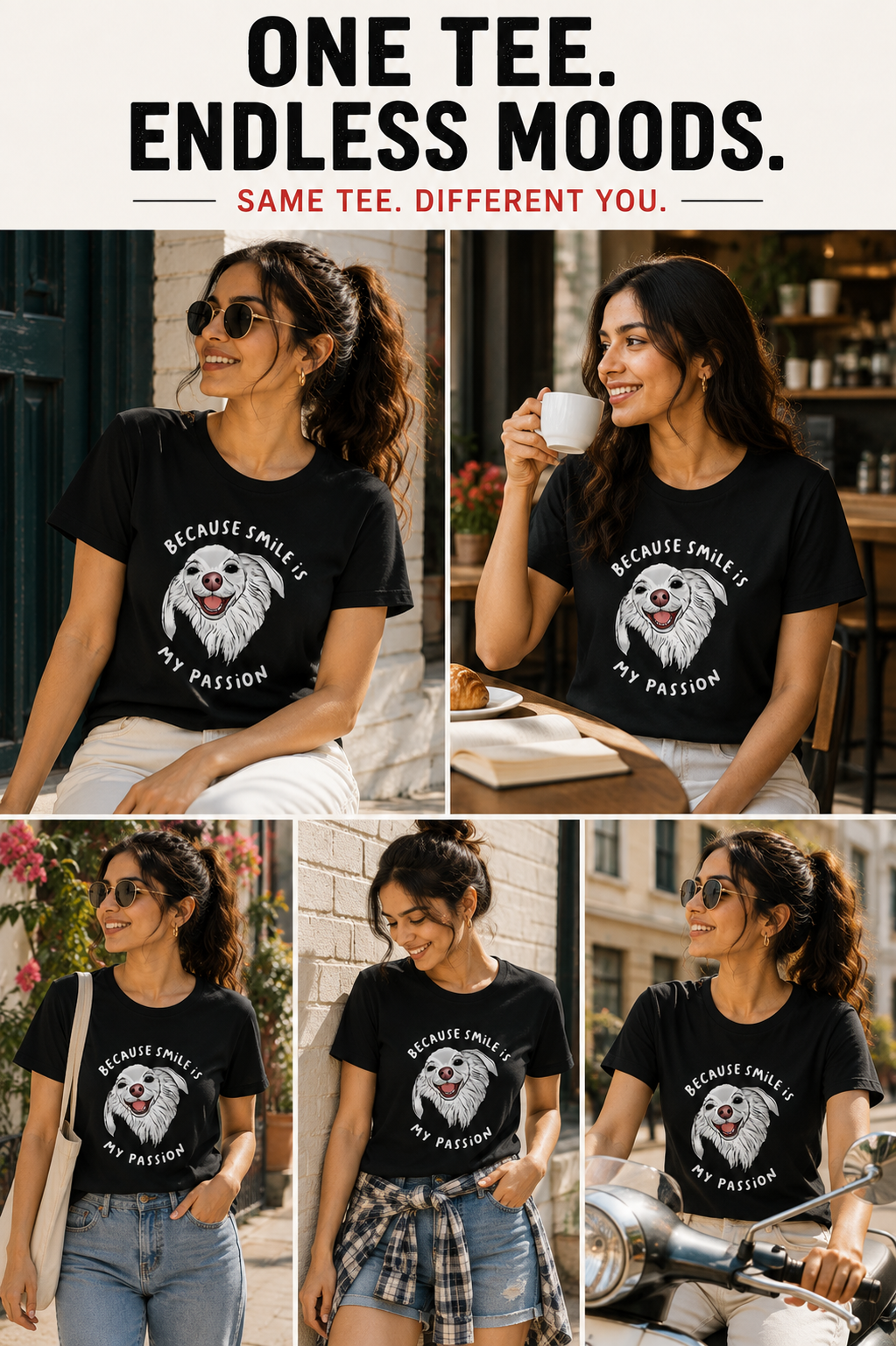 Smile Is My Passion Graphic T-Shirt | Women's Regular Fit Tee