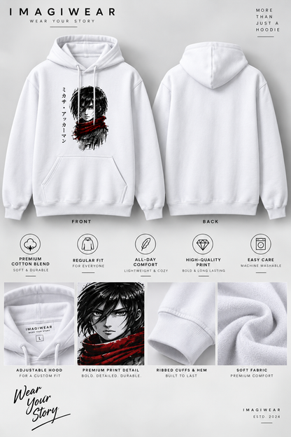 Mikasa Ackerman Graphic Hoodie | Unisex Attack on Titan Anime Sweatshirt
