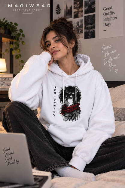 Mikasa Ackerman Graphic Hoodie | Unisex Attack on Titan Anime Sweatshirt