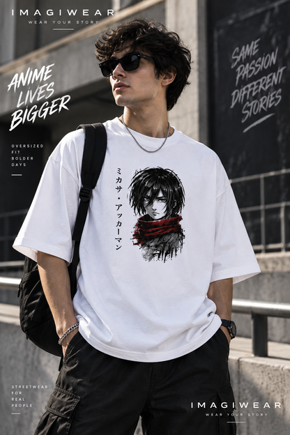Mikasa Ackerman Graphic T-Shirt | Oversized Unisex Attack on Titan Anime Tee