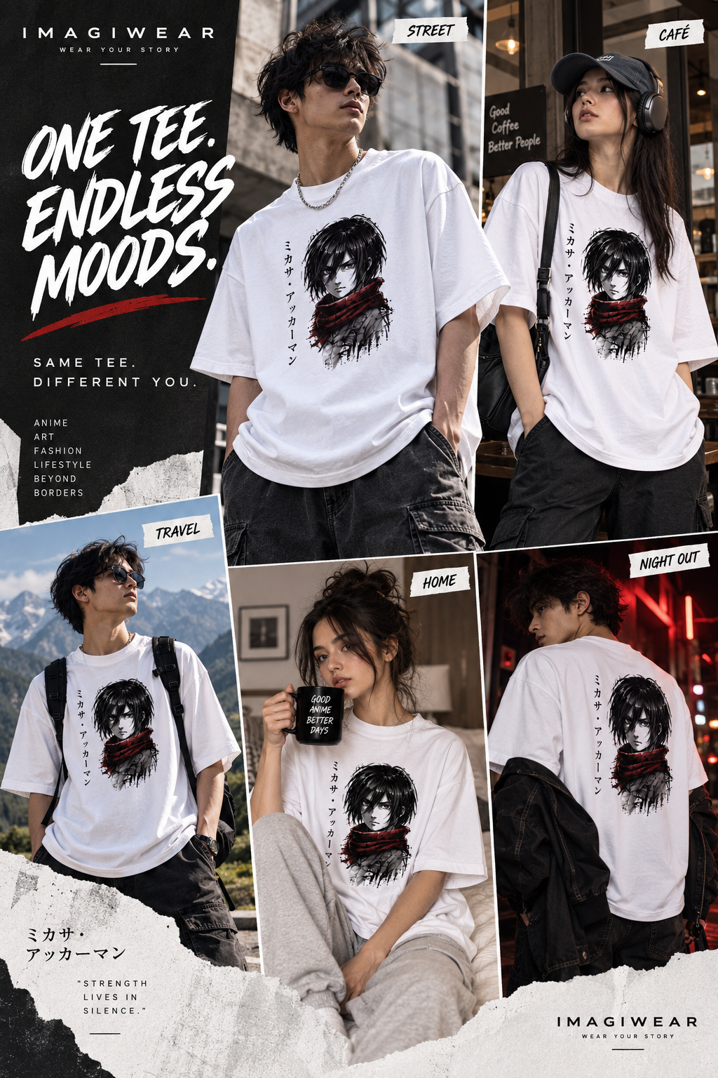 Mikasa Ackerman Graphic T-Shirt | Oversized Unisex Attack on Titan Anime Tee